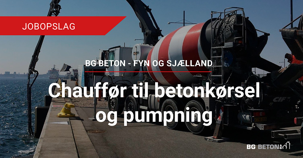 Chauffør til betonkørsel og pumpning, Fyn og Sjælland