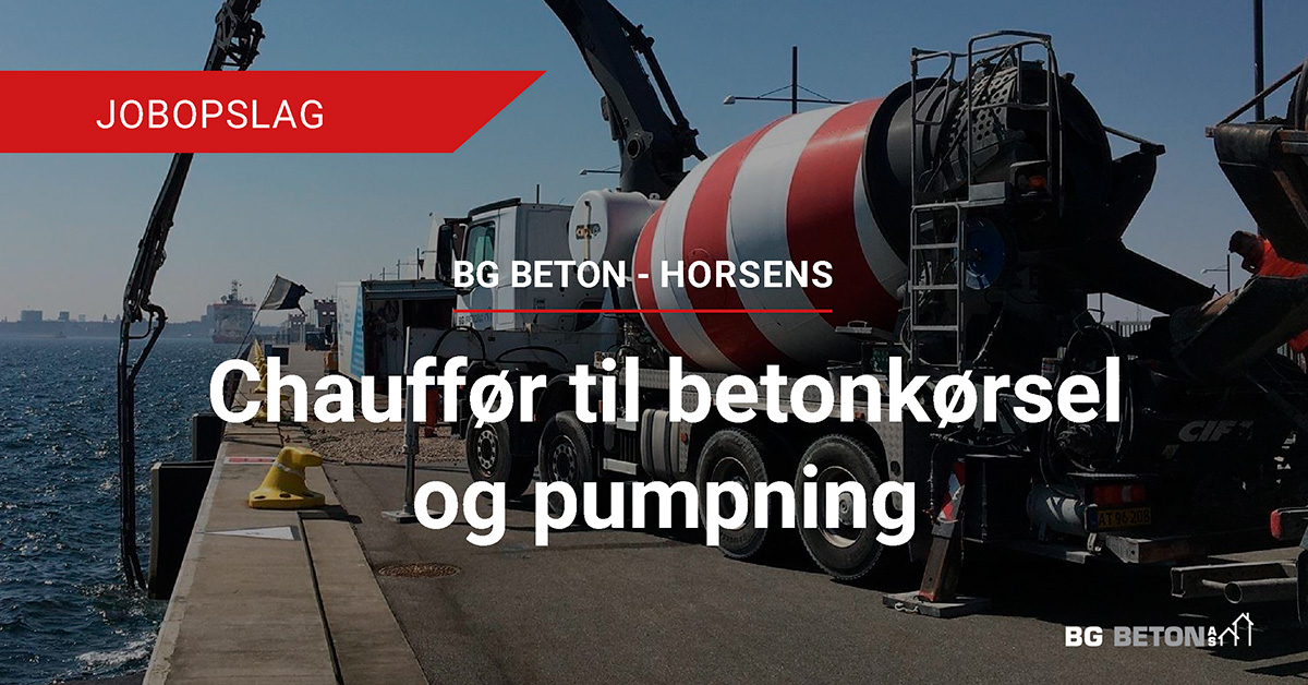 Chauffør til betonkørsel og pumpning i Horsens